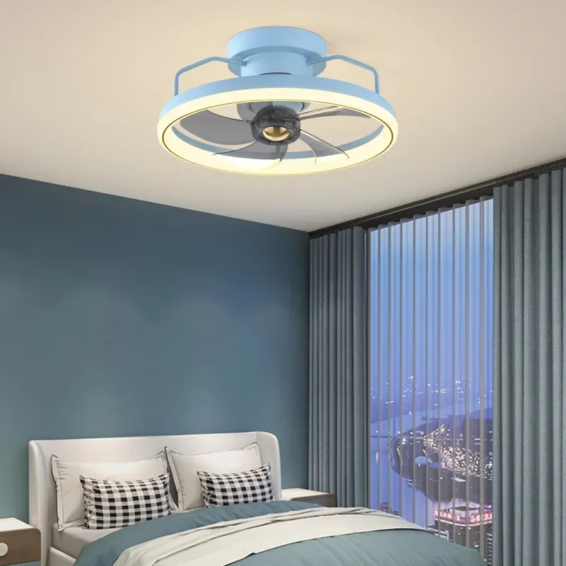 Modern fan light bedroom simple creative shaking head invisible household ceiling fan light living room  integrated