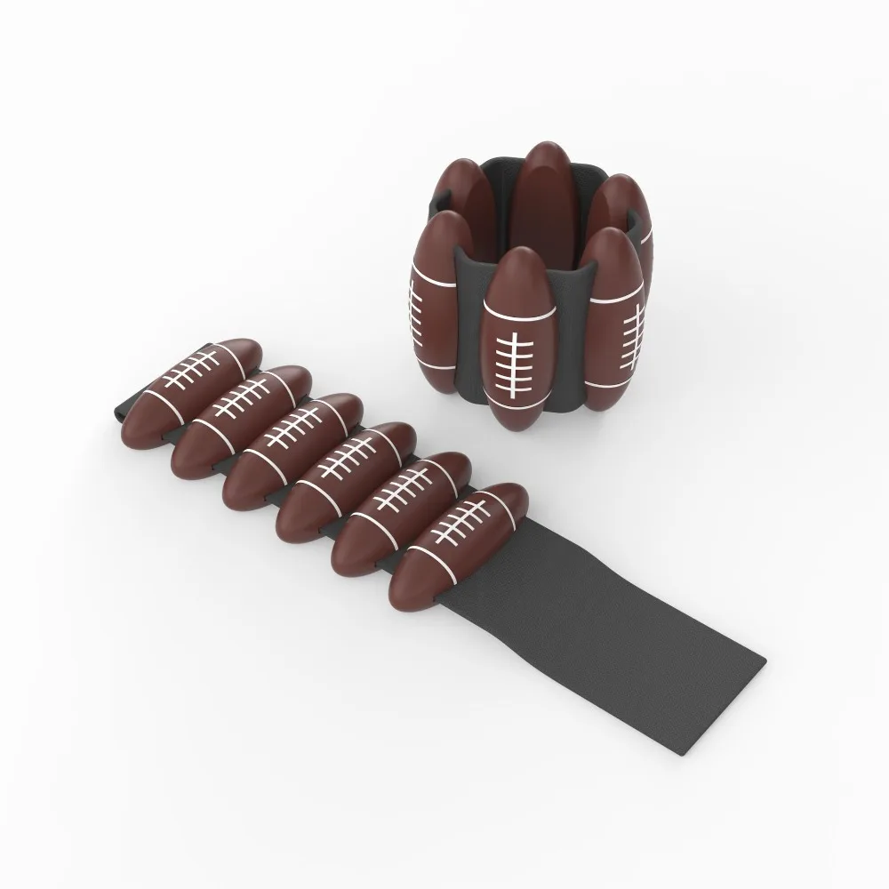 

1 Pair Rugby Ball Shape Wrist Weight Bracelet Weight Adjustable 2 LB Weighted Wrist Strap Yoga Silicone