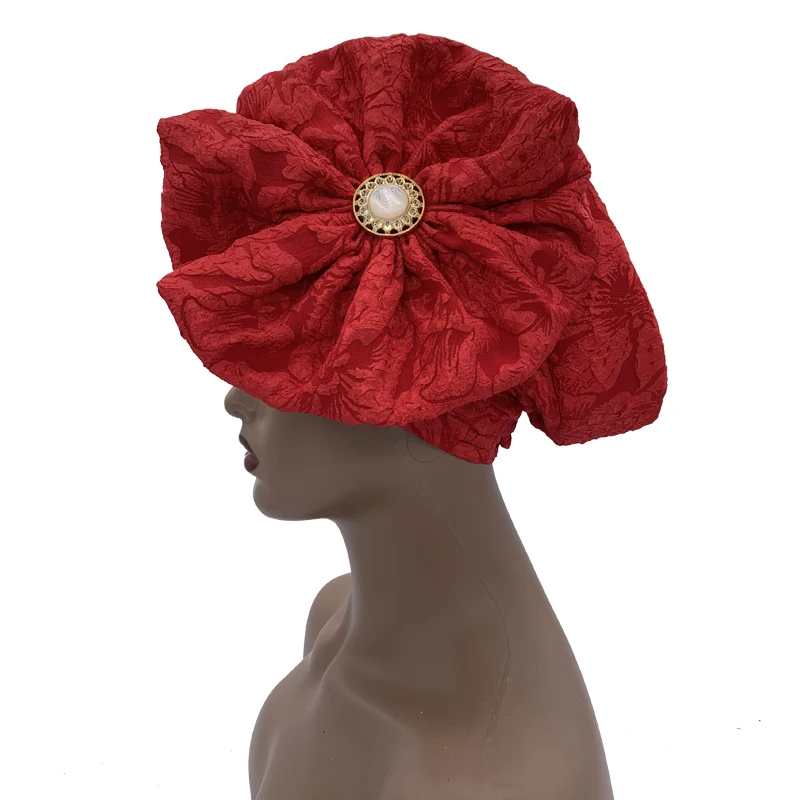 2026 Trendige Damen-Turbanmütze mit großer Blume, modische muslimische Hijab-Kappen, Diamanten-Kopftuch, Damen-Bandana, Chemo-Mütze, afrikanischer Hut – Detail 23