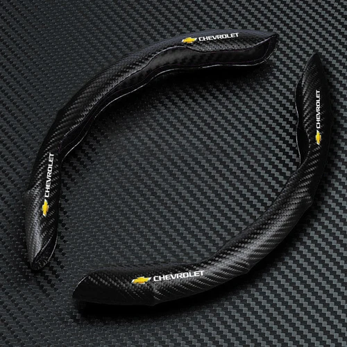 Imagen 1 del producto Protector para volante de coche de fibra de carbono, accesorios interiores para Chevrolet Silverado Impala Malibu Cruze Camaro Blazer Spark Aveo