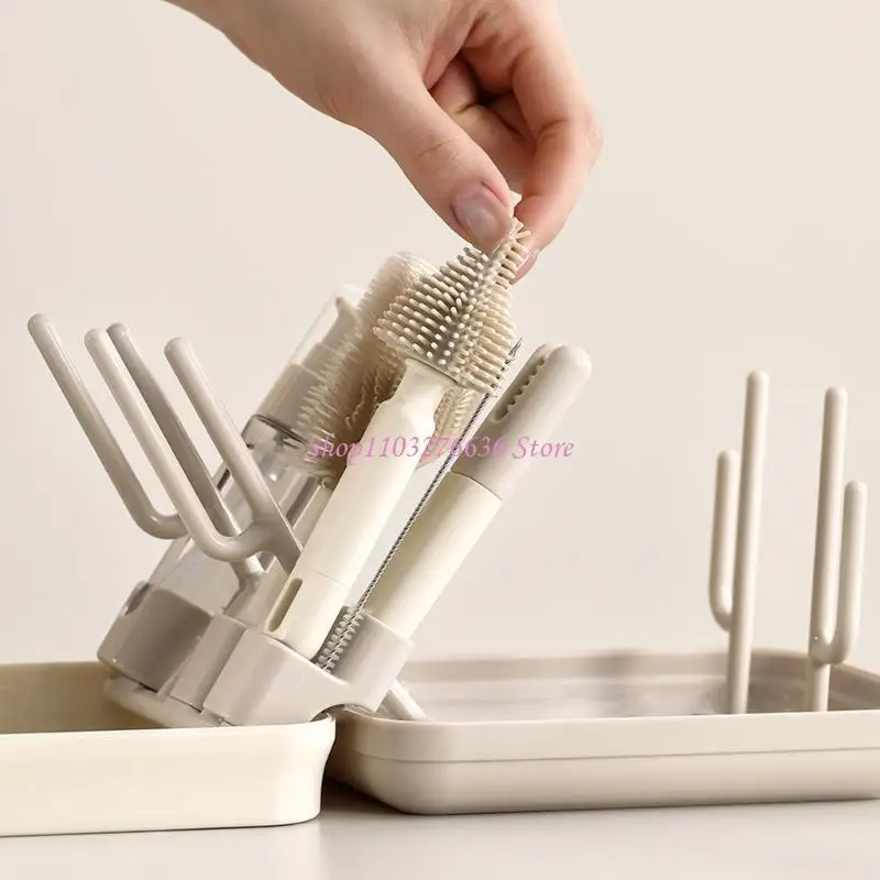 R6FD Complete Infant Bottle Sanitizing Brush Collection Including Narrow Space Tool And Angled Spout Cleaner For Deep Cleaning