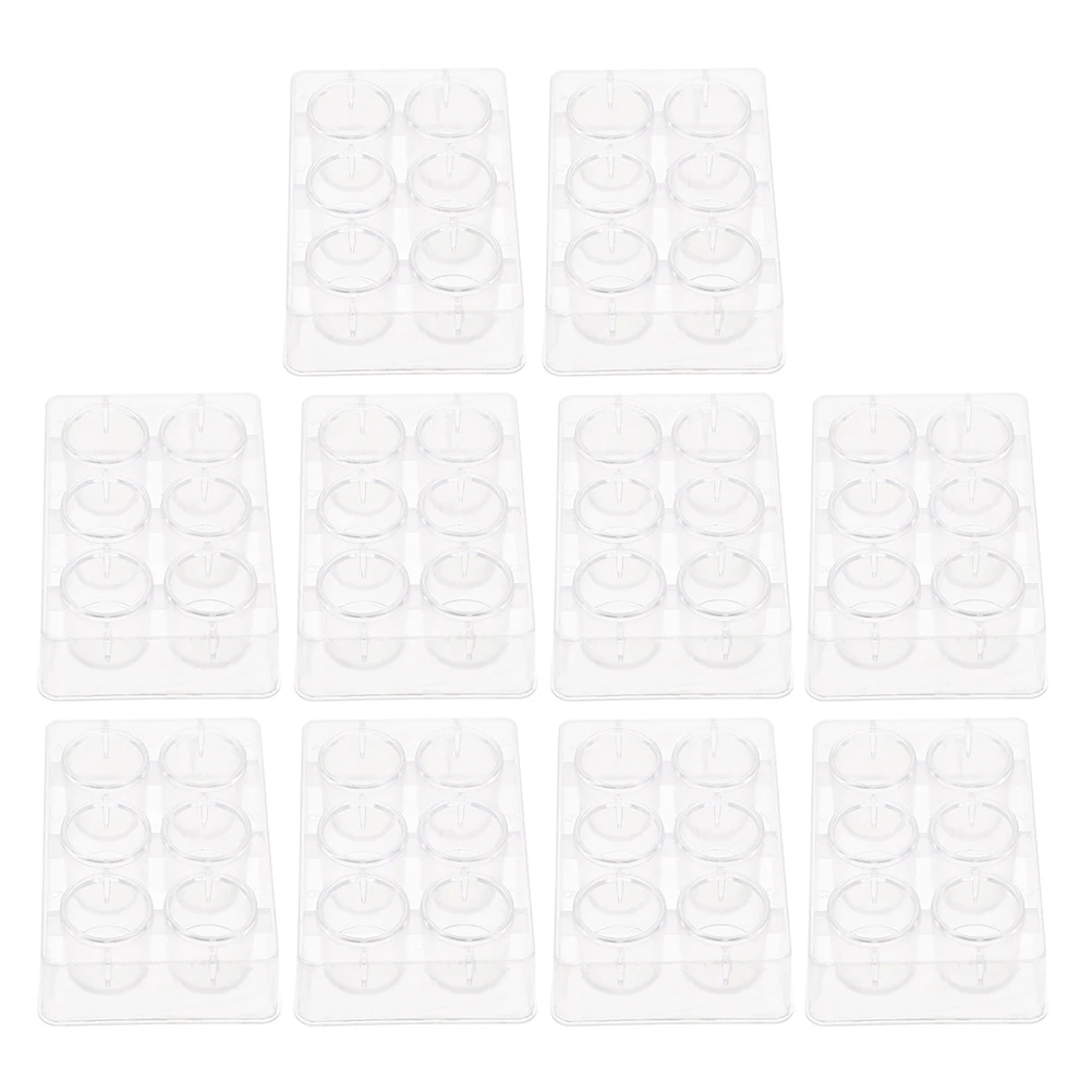 

10pcs Square Plastic Experiment Boards 6-Holes Test Tube Beaker Storage Bottle Colorimetric Tube Electrolytic Cell Projection
