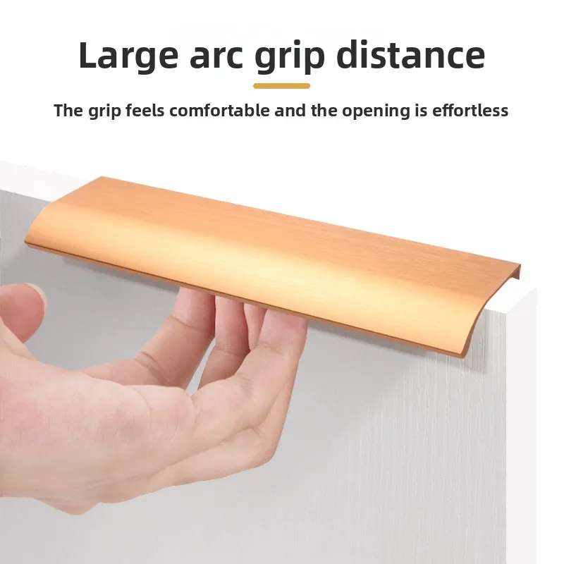 Black Golden Brushed Mirror Hidden Cabinet Handles Kitchen Cupboard Pulls Drawer Knobs  Furniture