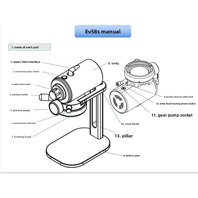 The new second-generation gear pump transformer espresso machine EV58 outdoor coffee maker can be connected to a charger