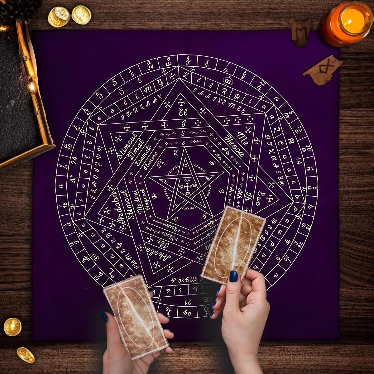 Tarot Card Table Cloth 7 Star Array Map Altar Cloth Tarot Reading Cloth Board Game Card Pad Spiritual Oracle Card Pad