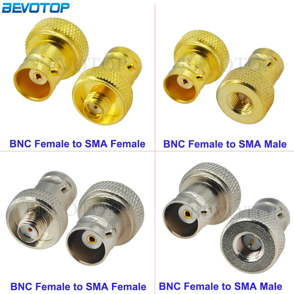 2Pcs/Lot SMA Female to BNC Male/Female Straight Adapter RF Coaxial Connector for Vertex Icom Kenwood