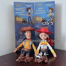 Toy Story 4 Talking Woody Jessie Action Figure Sing Soft Cute Anime Figura Decoração Modelo de Aniversário Brinquedos para Presente