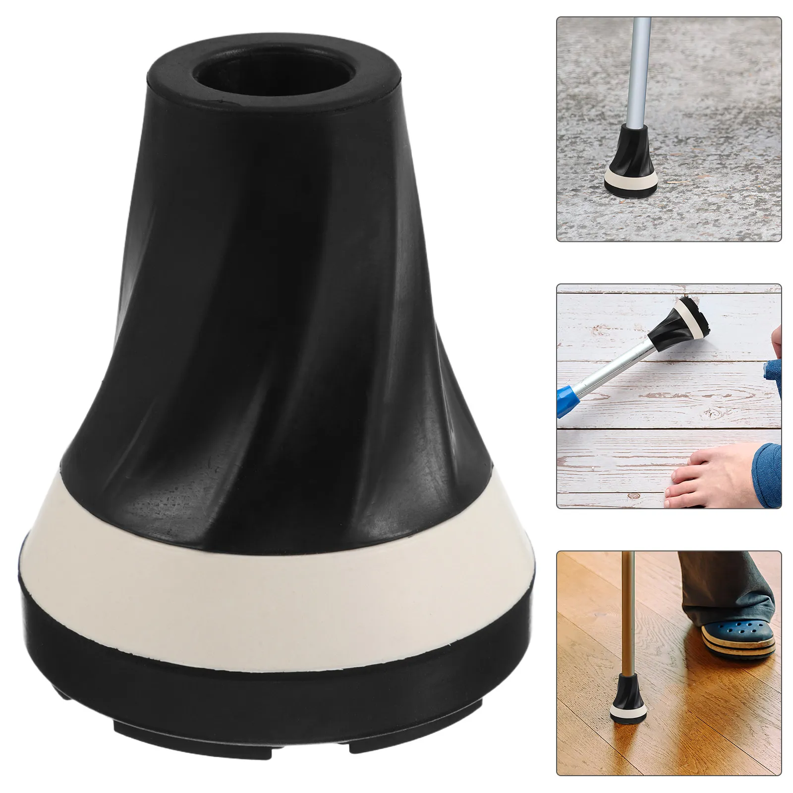 

Wide Round Rubber Cane Tips Heavy Duty Walking Stick Foot Pad Antislip Stability for Elderly Crutch End Cap Replacement Tips