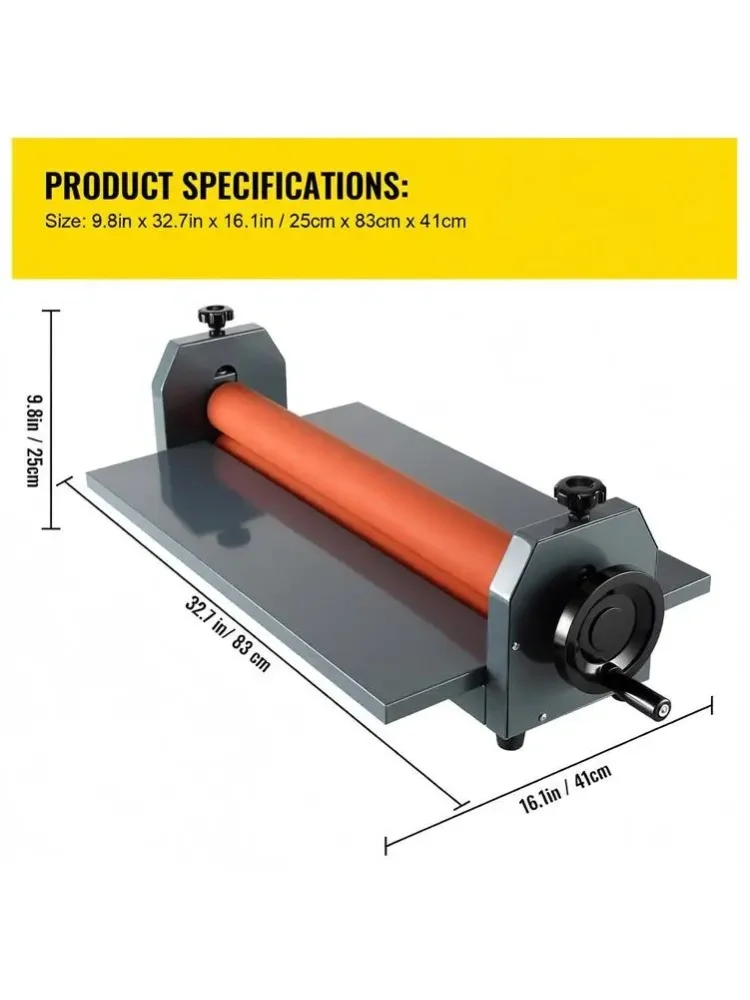 LBS650 Kaltlaminiermaschine 650mm Manuelle Kaltlaminieranlage Rollenlaminiergerät für Fotos, Gemälde, Poster, Menüs, Broschüren