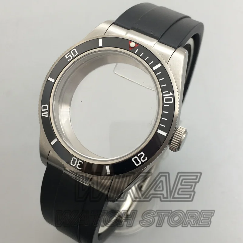 

Retro 39mm BB58 Watch Case Dome Sapphire Glass Rubber Strap With Metal Connectors Glide Clasp Fit NH34NH35 2813 PT5000 Movement