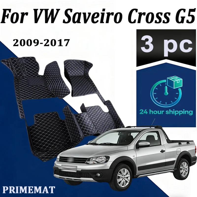 Alfombrilla de cuero Artificial personalizada de lujo para coche VW Saveiro Cross G5 5U 2009 ~ 2017 protege el accesorio Interior de su vehículo