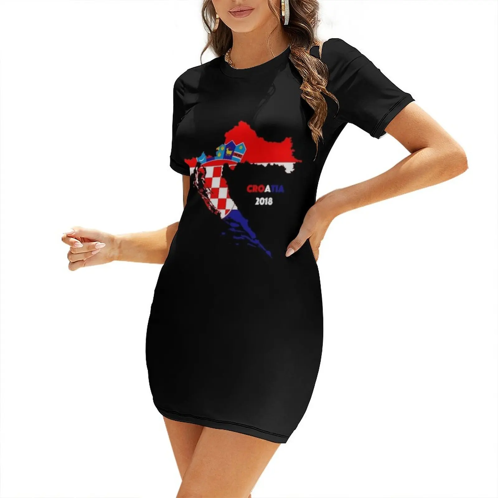 

Croatia Vintage Flag Short Sleeved Dress elegant guest wedding dress Women's summer suit prom dresses 2025