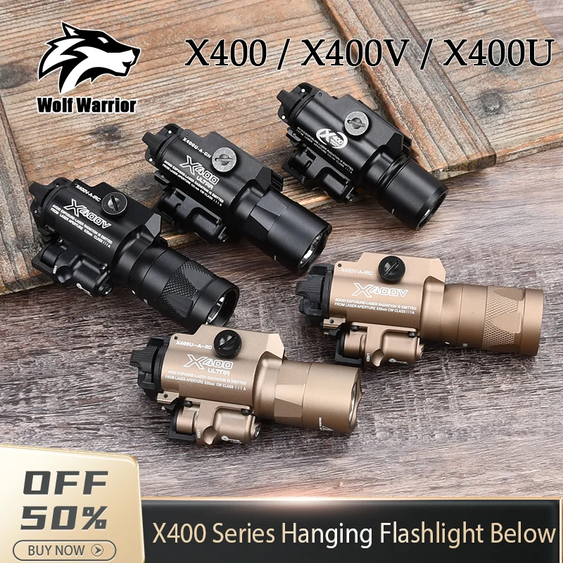 

WADSN Tactical X400 X400U X400V Ultra Red Green Scout Laser LED Flashlight Rifle Laser Light for Picatinny Weaver Rails Mount