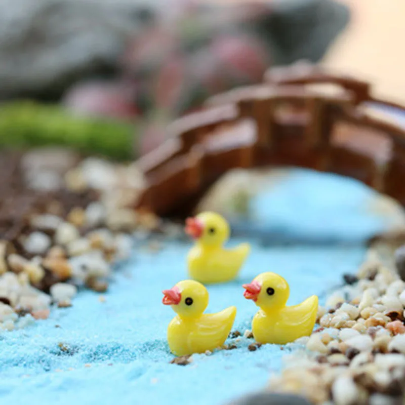 Cute Mini Yellow Duck Floating Ornament for Aquarium, Lovely Cartoon Duck Figurine, Fish Tank Landscape Micro Landscape view 2