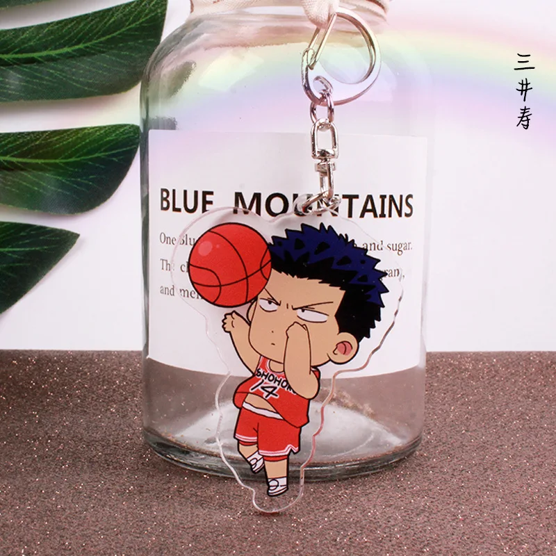 Anime SLAM DUNK Key Chain Akagi Takenori Kaede Rukawa Sakuragi Hanamichi Double-Sided Printing Acrylic Pendant Key Ring