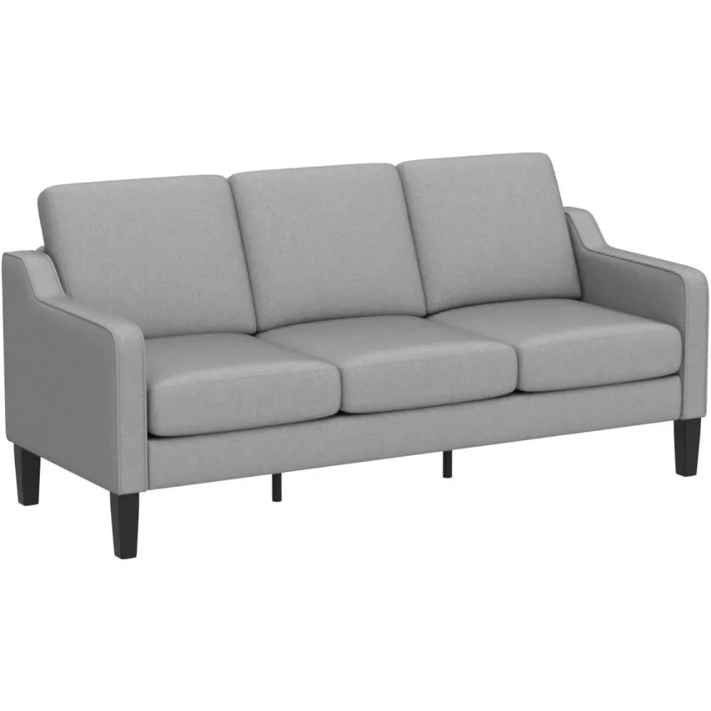 Small Couch Sofa 71" Comfy Couches for Living Room Light Grey 3 Seat Sofa Couch Mid Century Modern Sofa Furniture Couches