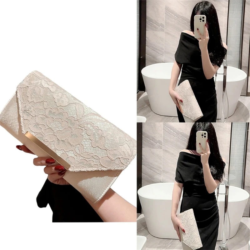 Fashionable Lace Evening Bag Small Lace Purse Shoulder for Fashion forward Women 066F