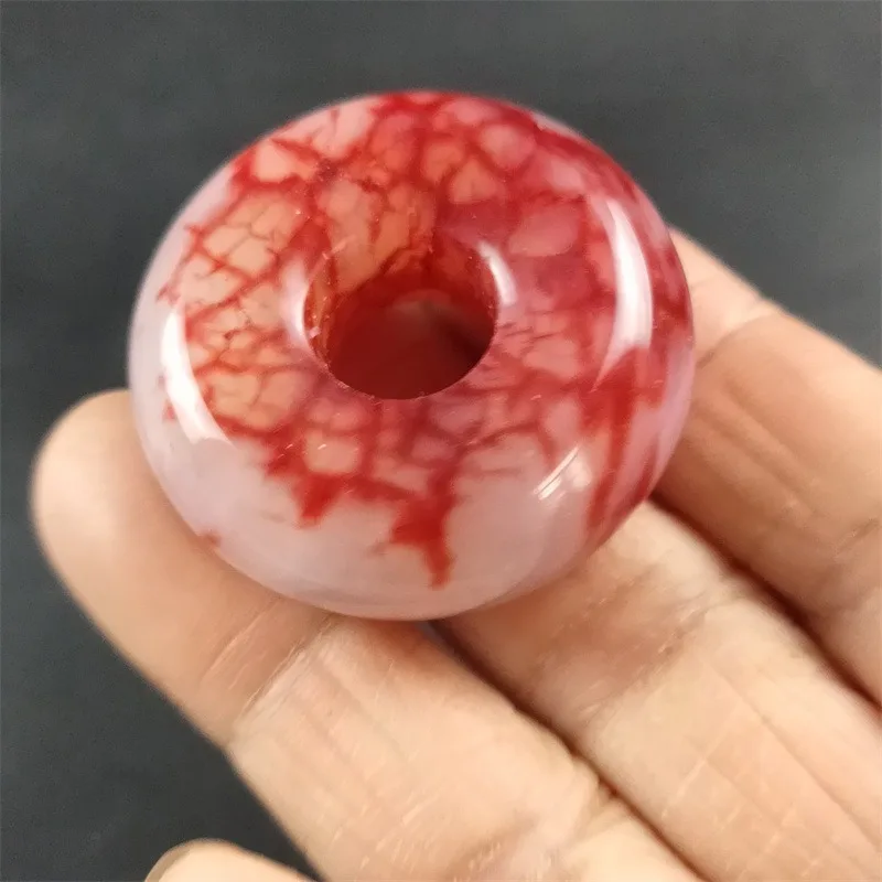 

Chicken Blood Jade Bagel Pendant Boutique Men's and Women's Jade Pendant