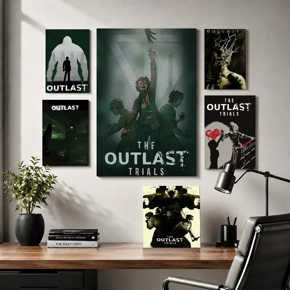 T-The Outlast T-Trials Game Painting Calligraphy Modern Canvas Wall Art for Bedroom & Living Room | Home Decor Gift