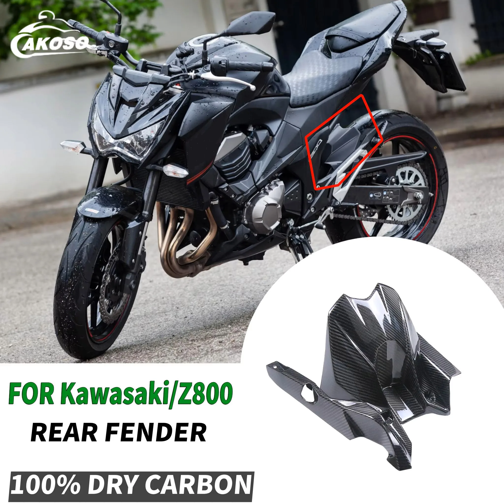 

For Kawasaki Z800 2013-2018 Carbon Fiber Rear Fender Hugger Motorcycle Accessories Modified Fairing Kit