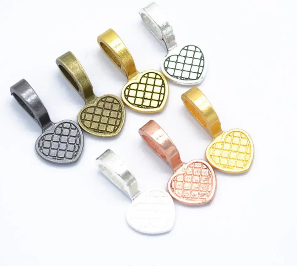 100PCS 19*9mm Metal Alloy Two Color Double Sided Hollow Love Charms Heart Pendants For Jewelry Making DIY Handmade Craft F0075