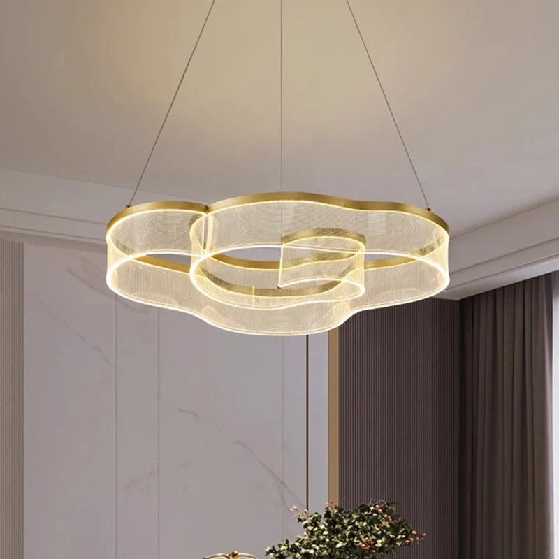 

Modern Luxury Acrylic Golden circular ring Unrivalled Lustre - Discover our collection of exquisite, dimmable chandelier ceiling