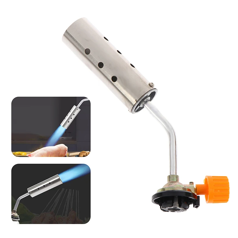 

BBQ Propane Torch with Adjustable Butane Flame; Portable Brazing Burner for Camping and Outdoor Activities