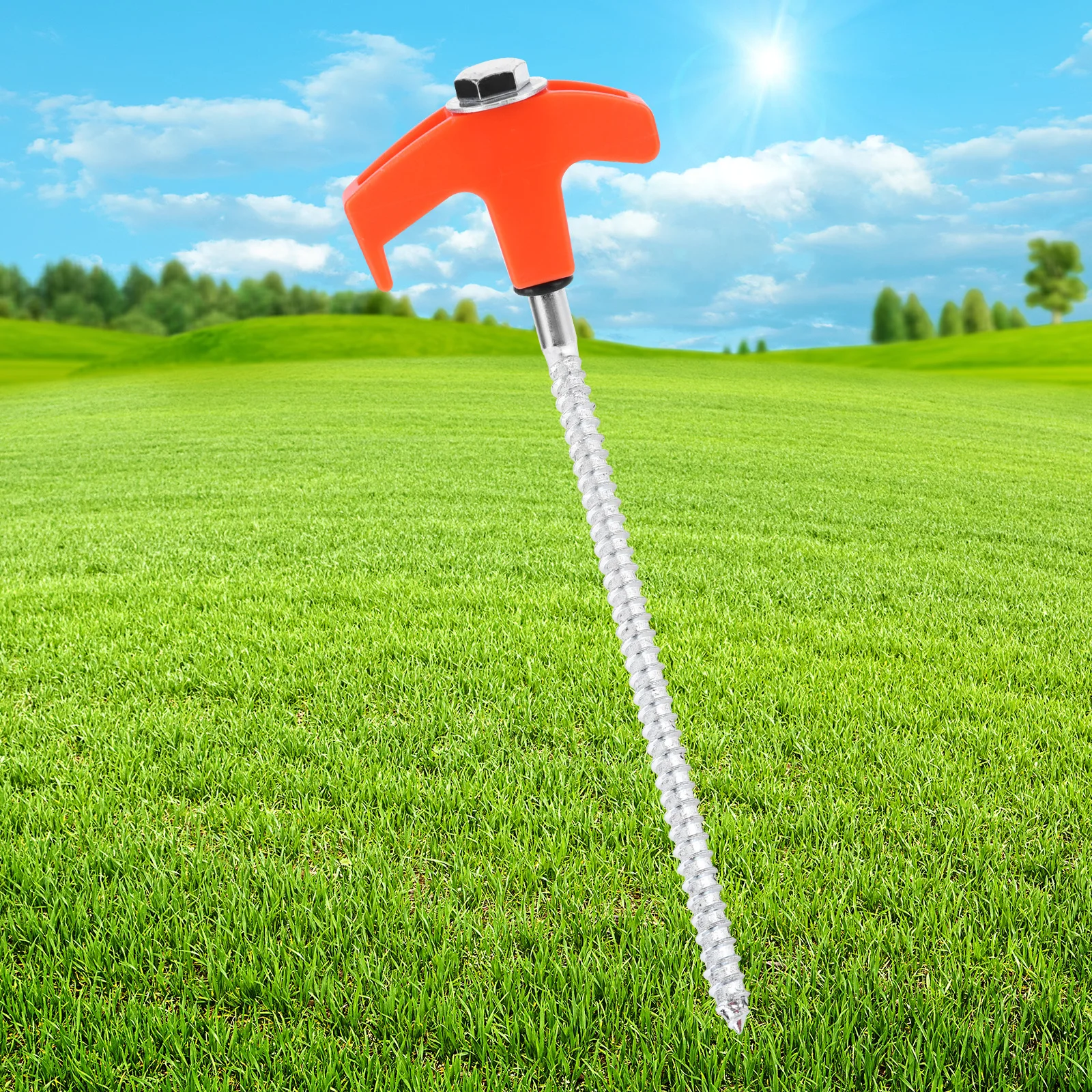 20 Pcs 7inch Camping Stakes Tent Pegs Includes Hex Head Driver & Storage Box Awning Pegs Metal Threaded Tent Spikes for Camping