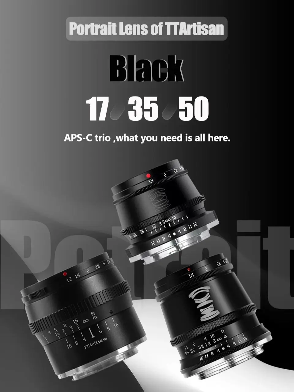 TTArtisan APS-C cadre 17mm F1.4 35mm F1.4 50mm F1.2 objectif de Portrait pour appareil photo Studio photographie Sony E Fujifilm X Nikon Z Mount