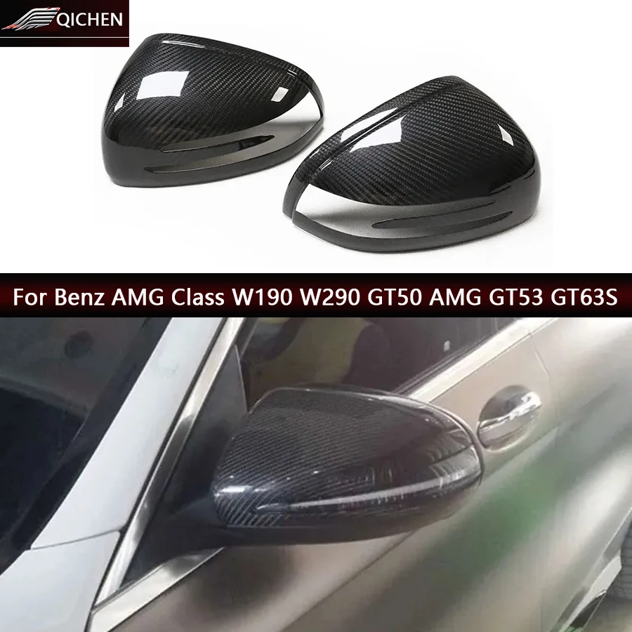 

For Mercedes Benz AMG Class W190 W290 GT50 AMG GT53 GT63S Upgrade Shells Rearview Cap Carbon fiber rear view mirror case cover