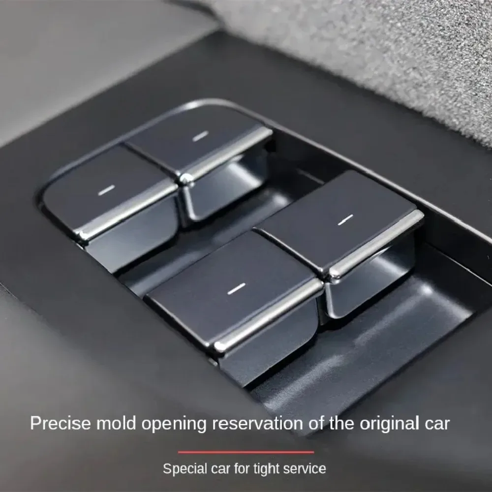 Window Lift Button Sequins Trim for Tesla Model 3 Y Juniper Highland 2025 ABS 7PCS Window Switch Button Cover Car Accessories