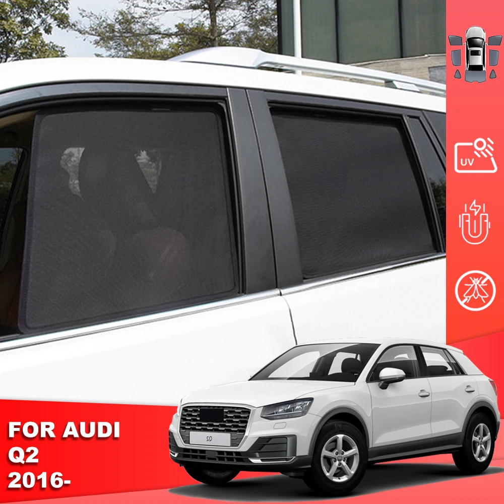 For Audi Q2 SQ2 2016-2023 Magnetic Car Sunshade Shield Front Windshield Curtain Rear Side Baby Window Sun Shade Visor