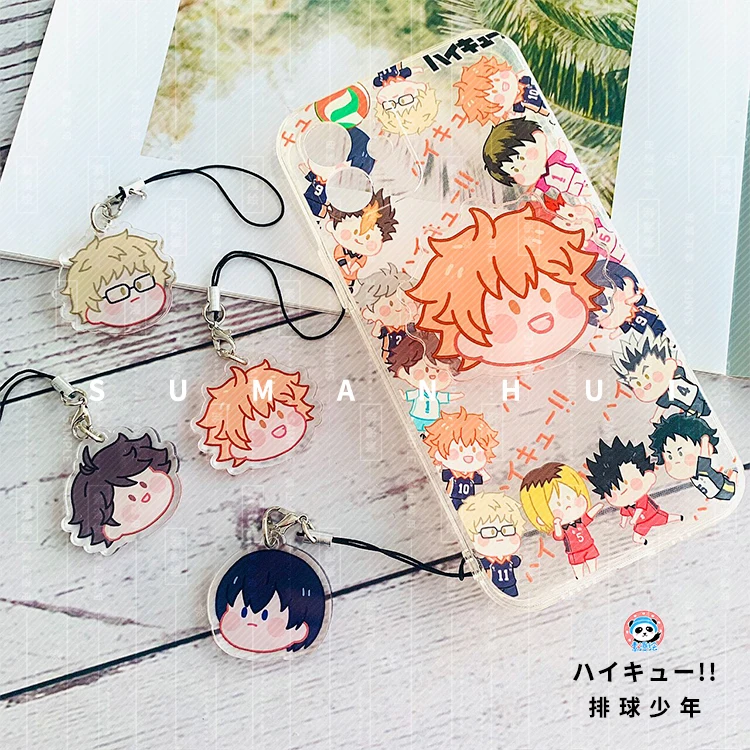 Anime Haikyuu!! Keychain Volleyball Boy Arcylic Figures Keyring SchoolBag Key Pendant Accessories Fan Gift