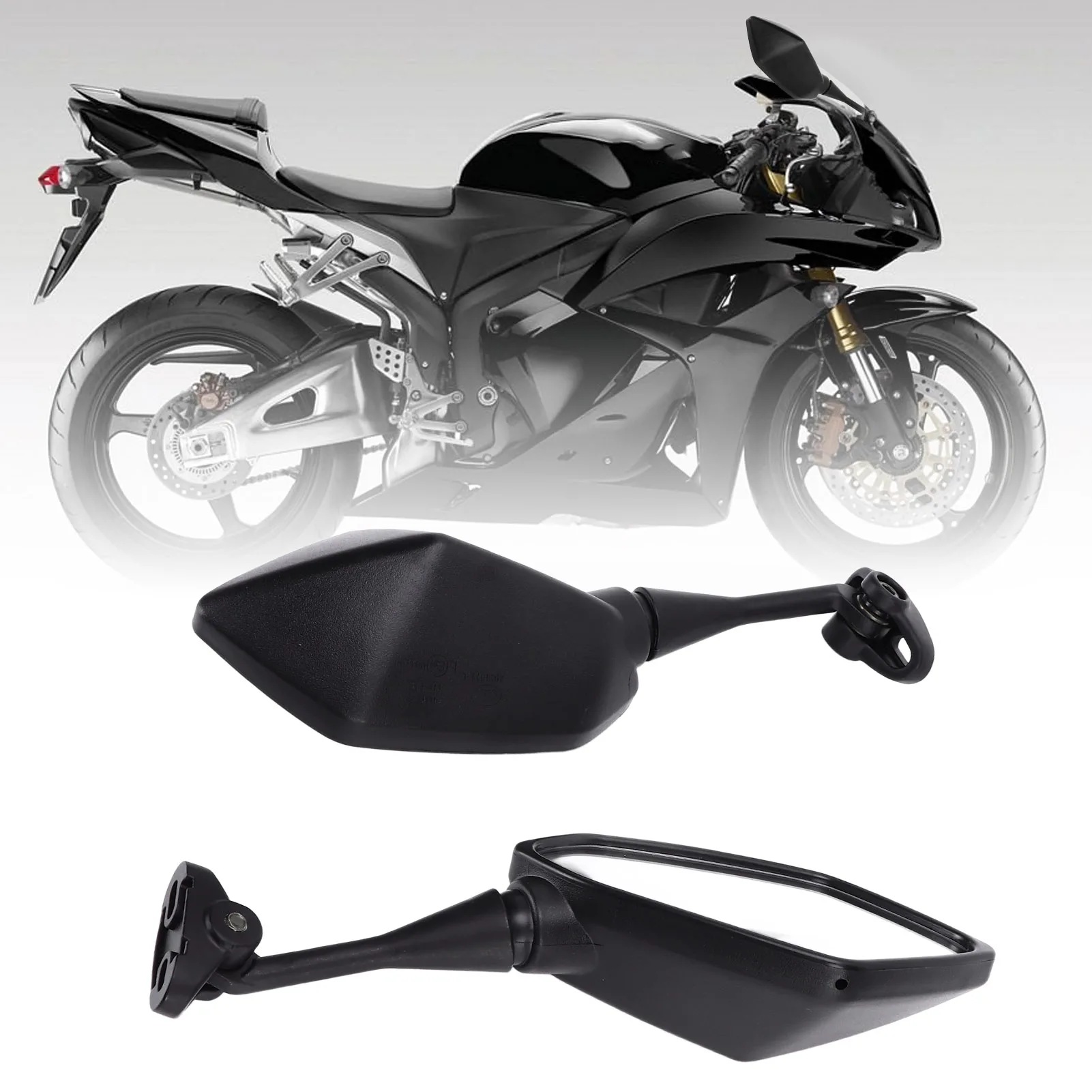 Pair Motorcycle Rearview Mirrors Left Right Replacement for CBR600RR CBR600 F4 F4I CBR1000RR CBR250R Motorbike Rearview Mirror view 6