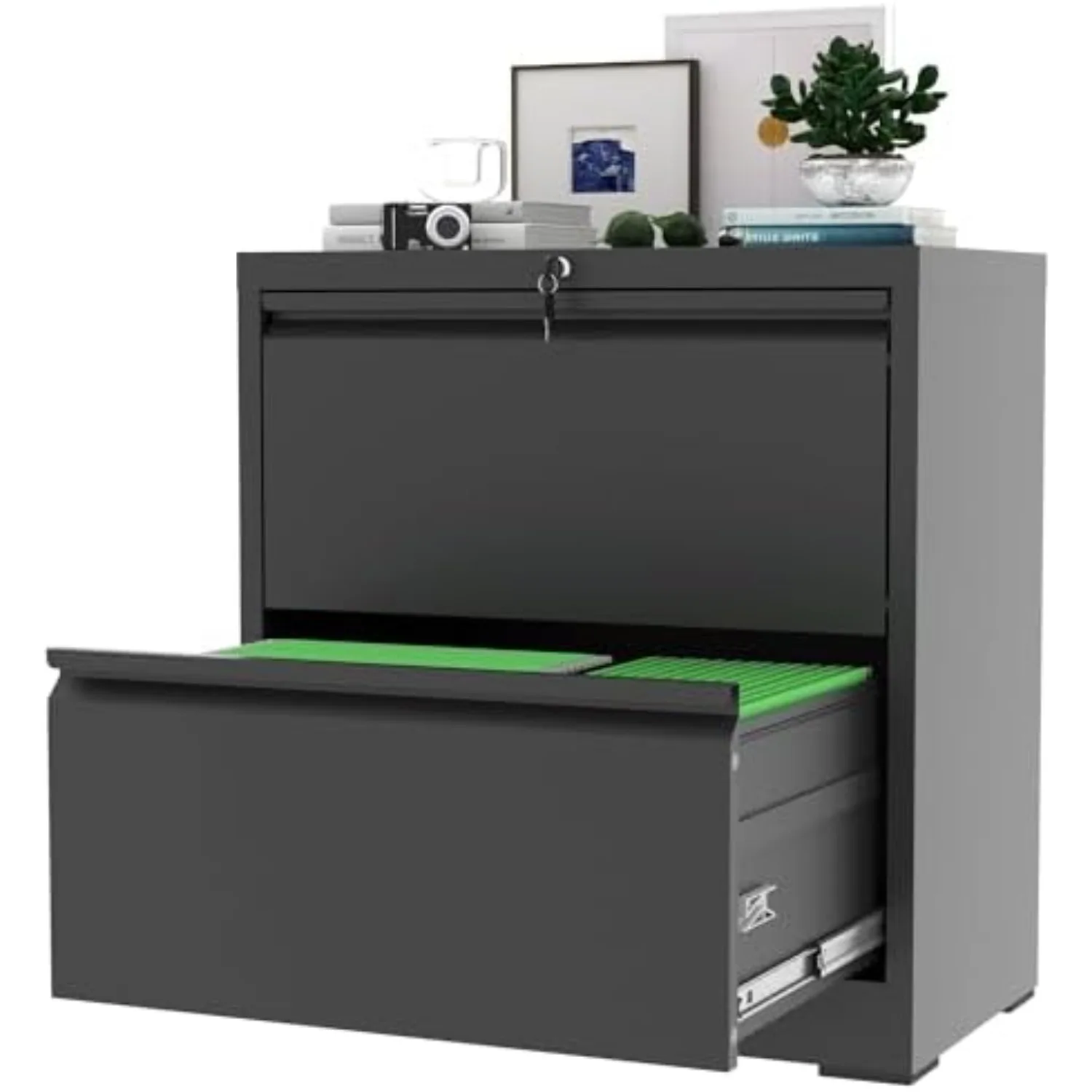 2 Drawer File Cabinet with Lock,Metal Lateral File Cabinets for Home Office,Steel Wide Filing Organization Storage