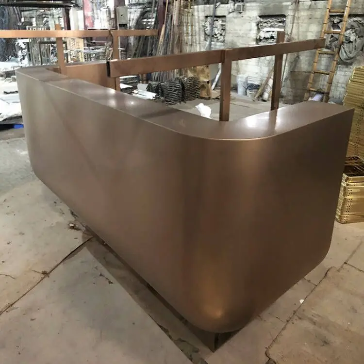 

Professional Tailored Standard Metal Bar Counter Nightclub Cocktail Station Stainless Steel Bar Counter Reception Desk