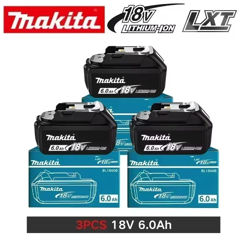 Batteria originale al 100% Makita 18V 6.0Ah, compatibile con gli utensili elettrici Makita BL1830, BL1830B, BL1840, BL1840B, BL1850 e BL1860B.