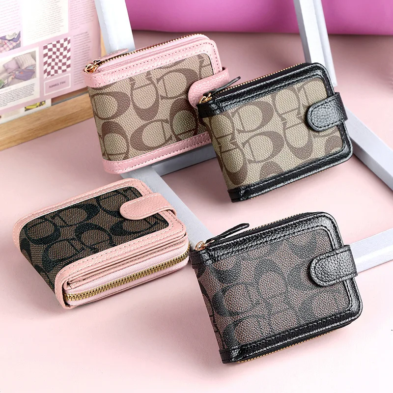 

NEW Women's Wallet Tri Fold Card Bag Multi-function Driving License Package Large Capacity Money Bag Small Zipper Purse