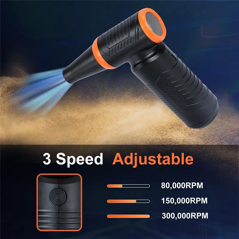 A02M-Compressed Air Duster,300000RPM Powerful Electric Air Duster,No Canned Air Duster-Replace Compressed Air,For Car,Home
