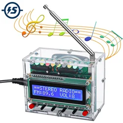 FM Radio DIY Electronic Kit RDA5807 Digital FM Radio Receiver 87-108MHZ Component Soldering Project Practice LED Flashing Light