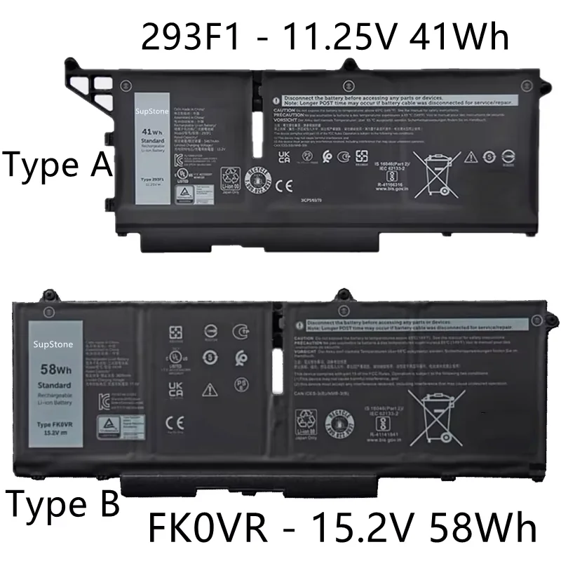 FK0VR 01VX5 293F1 Battery For Dell Latitude 5330,5430,5530,7330