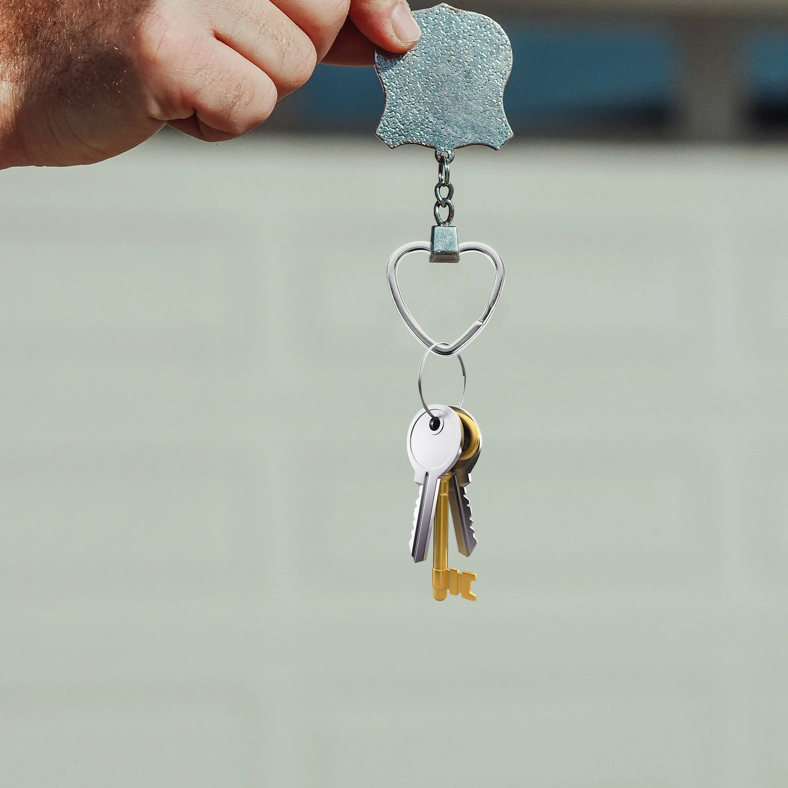 

40 Pcs Heart Shape Split Key Rings Large Portable for Keys Holder Keychain Supplies