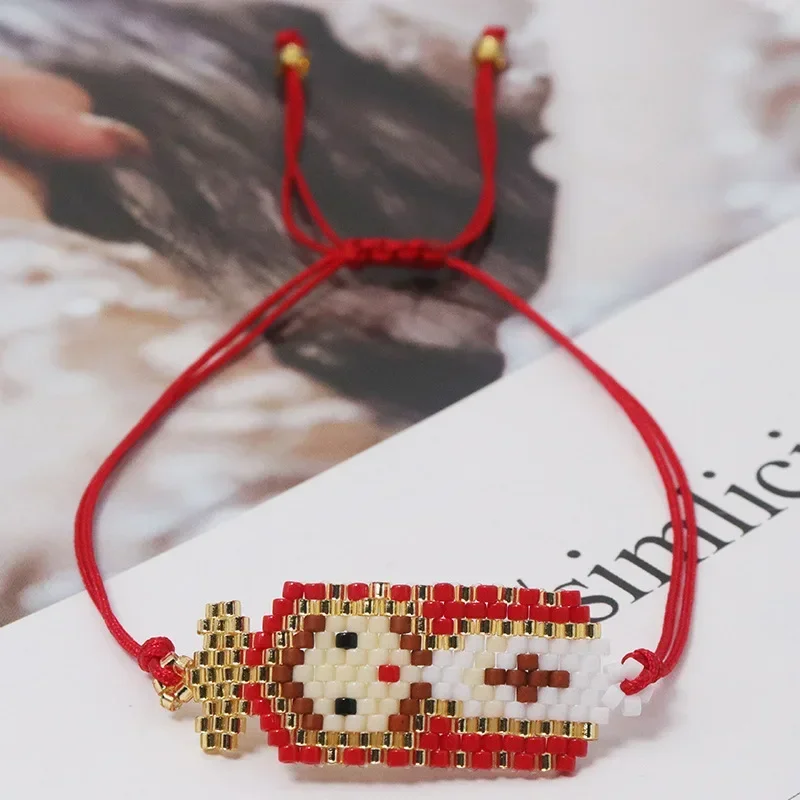 Rice bead bracelet Character Female Design Originality Hand knitting Bohemia Adjustable Fashion Simple Beaded bracelet