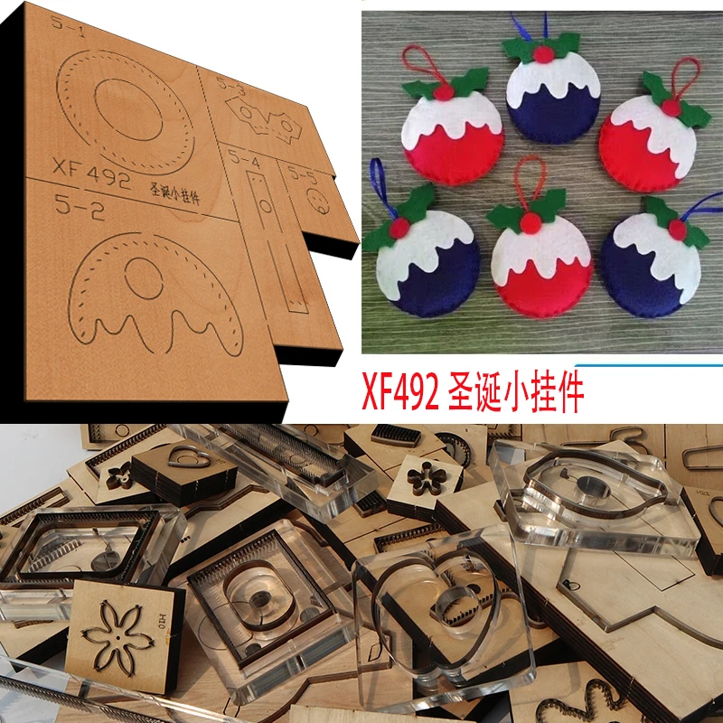 

New Japan Steel Blade Wooden Die Little Christmas pendant Leather Craft Punch Hand Tool Cut Knife Mould XF492 leathercraft tools