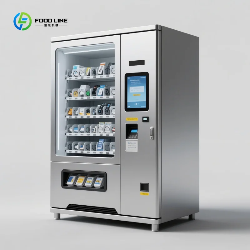 تصنيع الضميمة الفولاذية المخصصة مع آلة البيع الصناعية لبطاقة النقود بشاشة تعمل باللمس ونظام رمز الاستجابة السريعة