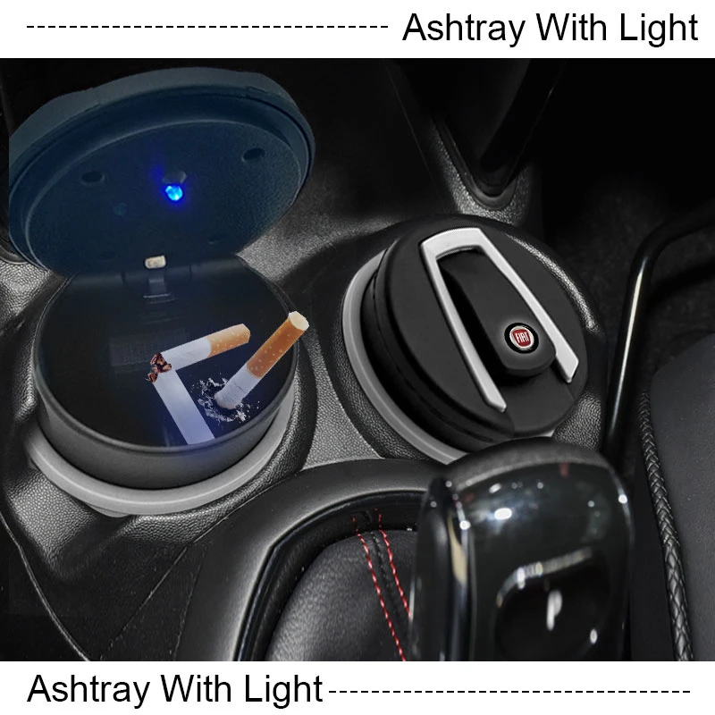 Car Multifunctional  Ashtray LED Light Car Accessories For Fiat 500 Abarth Punto Stilo Ducato Palio 500L Panda Punto Lancia Musa