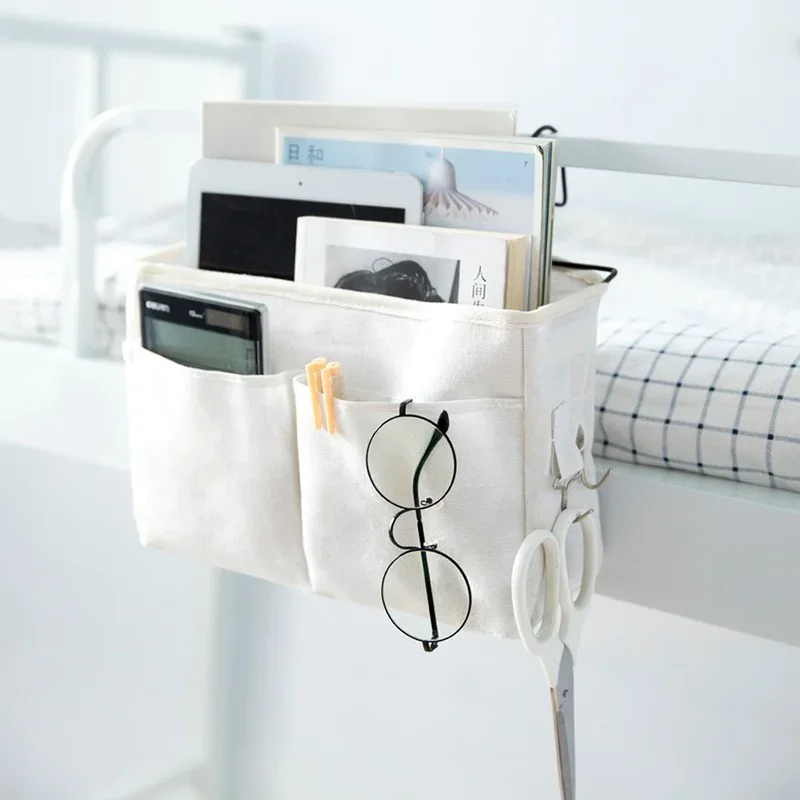 Canvas Bedside Hanging Pocket Storage Bag Bedroom Magazine Storage Pouch Diaper Caddy Toy Holder Baby Tissue Box Home Organizer