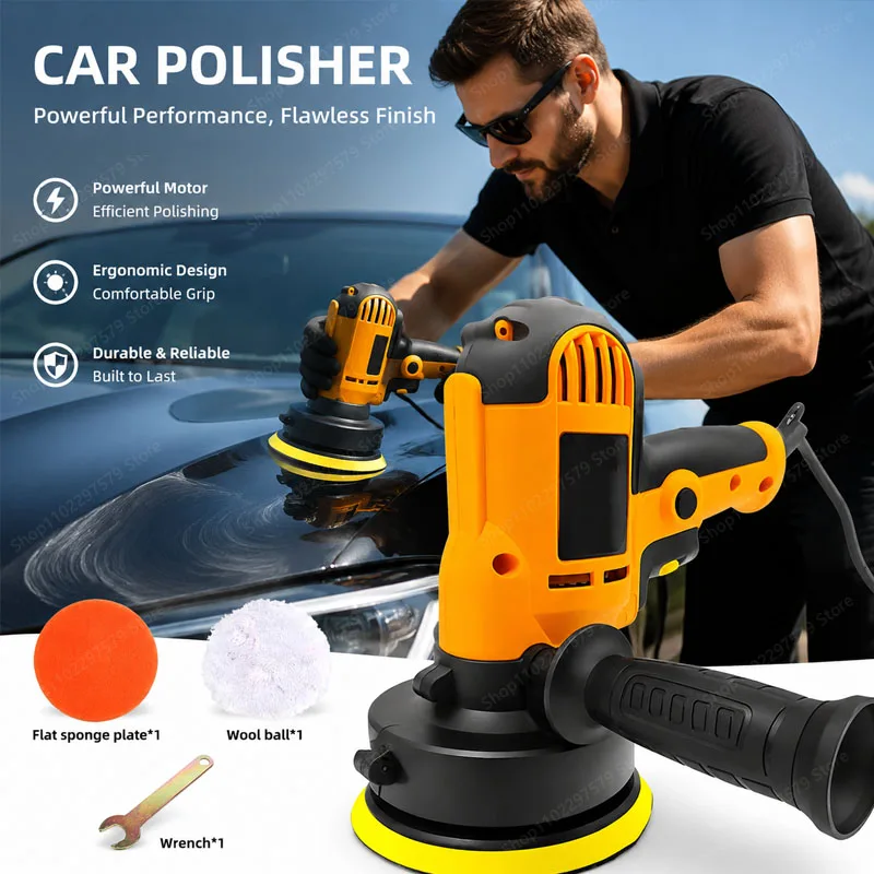 Convenient All-in-one Polishing and Waxing Machine For Cars, Side Grip and Main Grip Double Handle Design, Car Maintenance Kit
