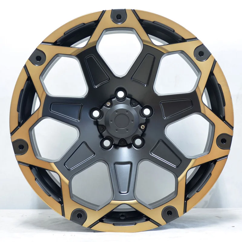 Passenger Car Wheels 17 18 Inch Aluminium Alloy Black And Gold Luxury Mesh Design 4x4 Wholesale Cast Wheel Rims For SUV