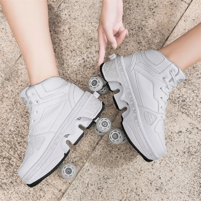 

kids kick out ice skating shoes , kids retractable wheels roller shoes , led light up children roller skate shoes with wheels